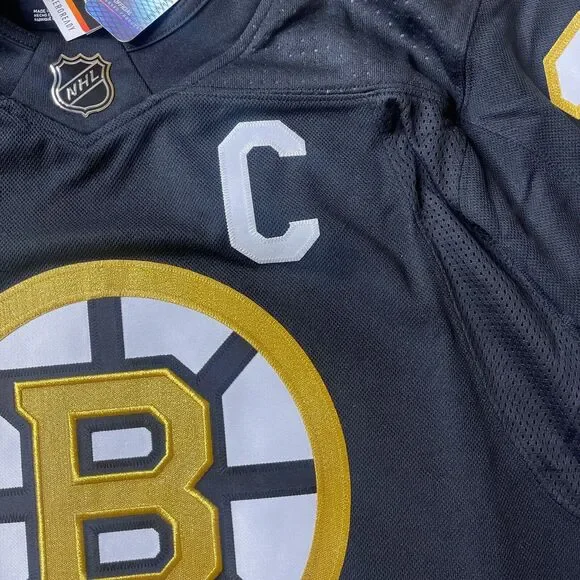 Boston Bruins Patrice Bergeron Jersey Mens 50 Adidas 100th Anniversary Authentic